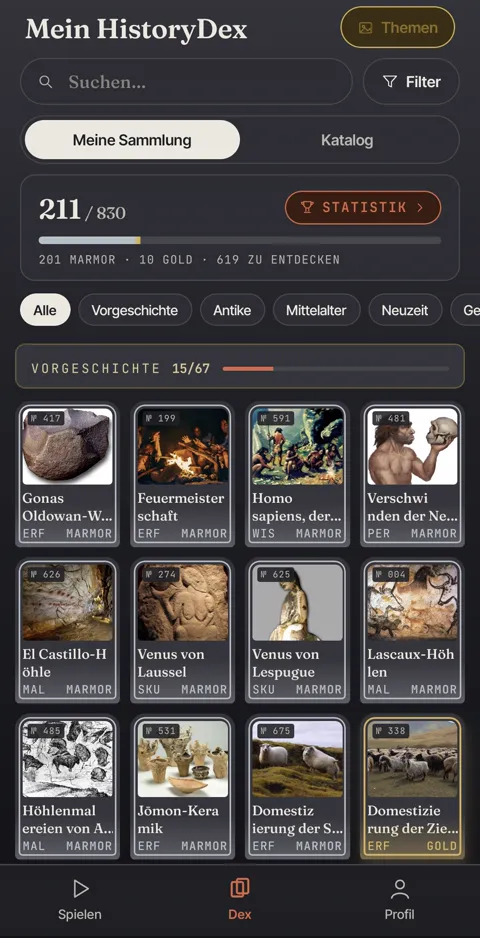 Das Thema Große Vitrine