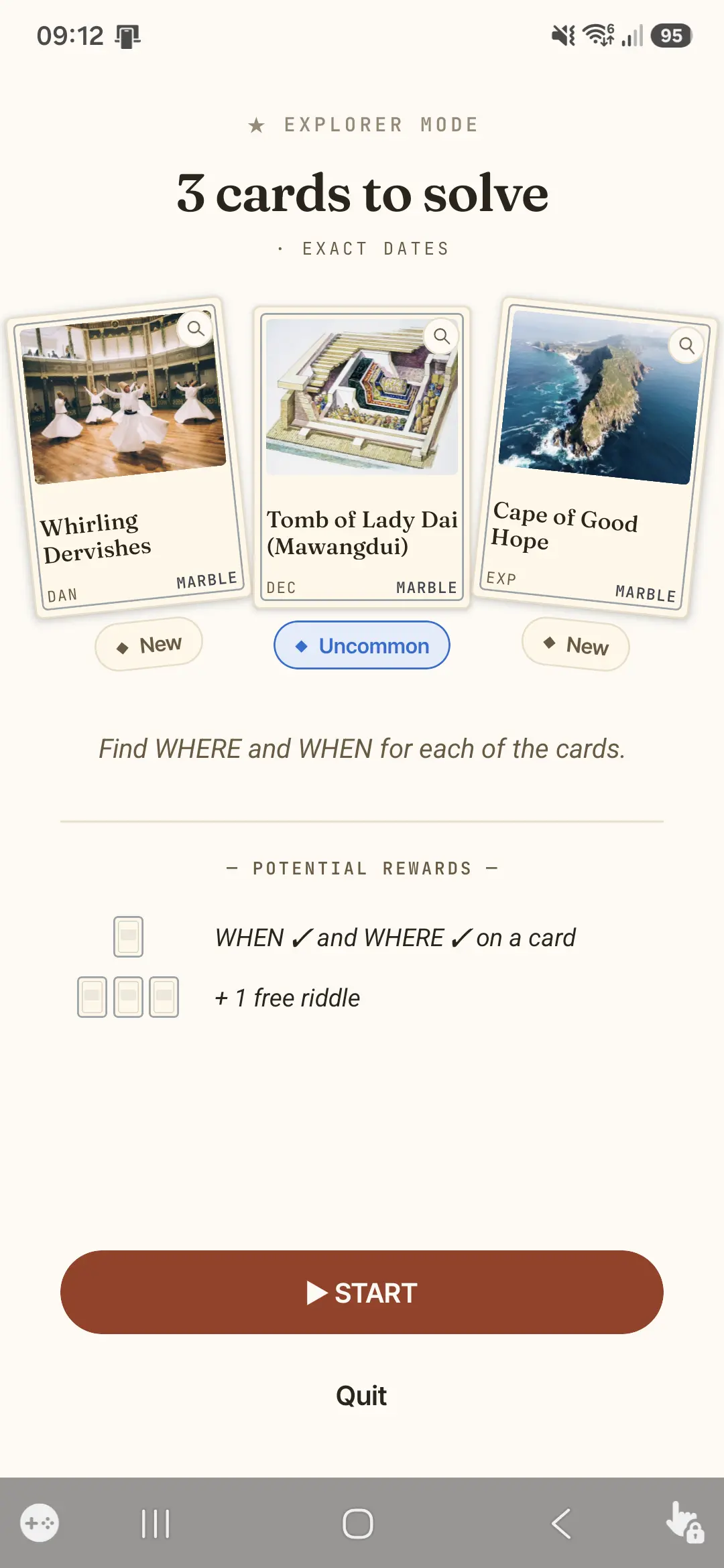 The three-card draw at the start of a round