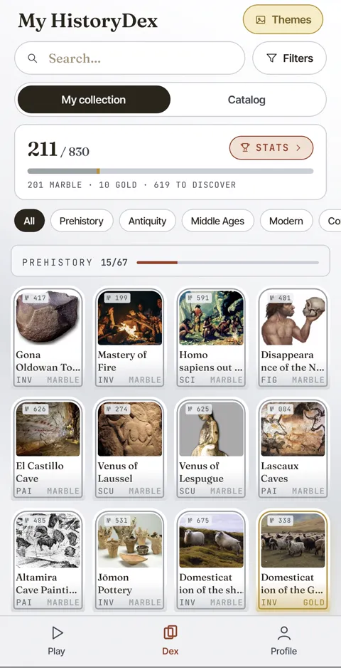 The collection in the Classic theme