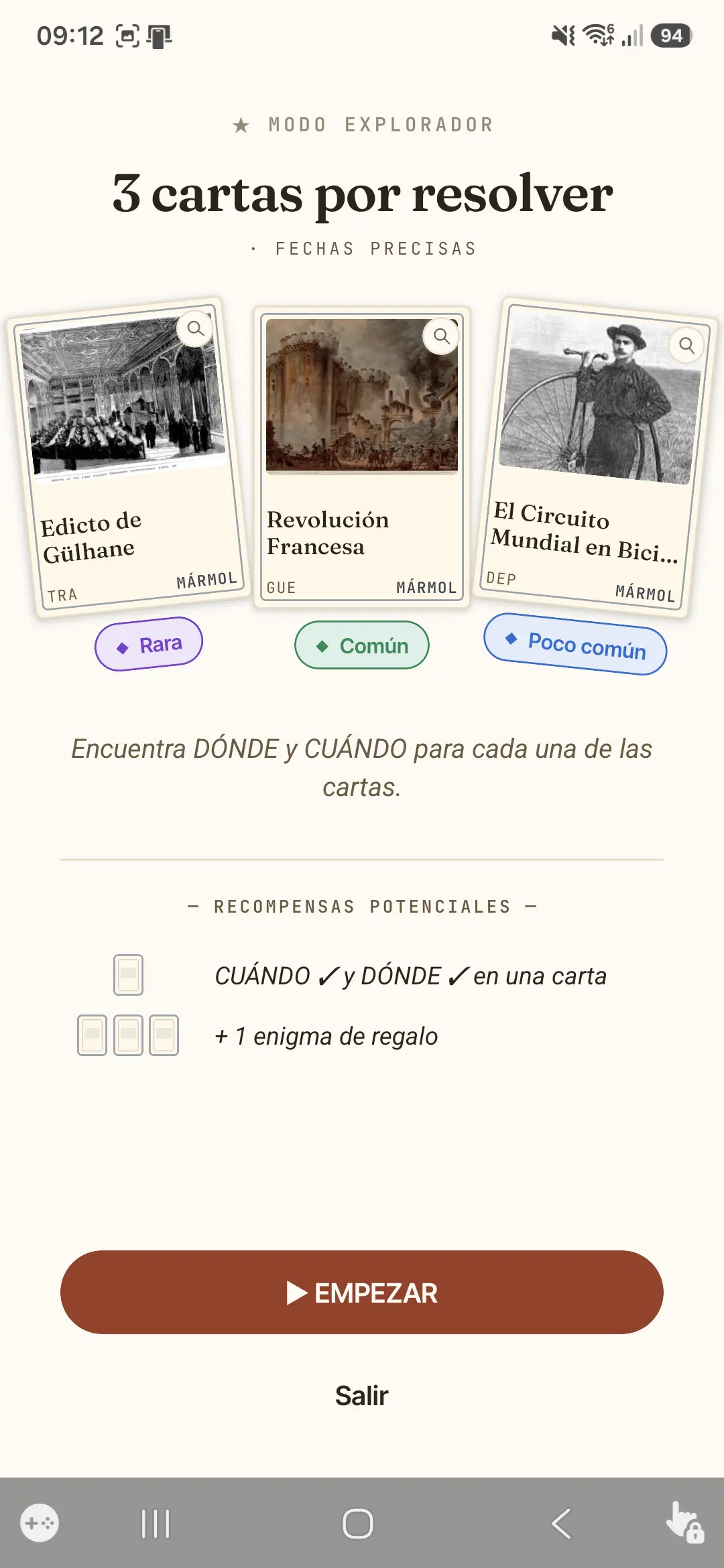 El robo de tres cartas al inicio de una ronda