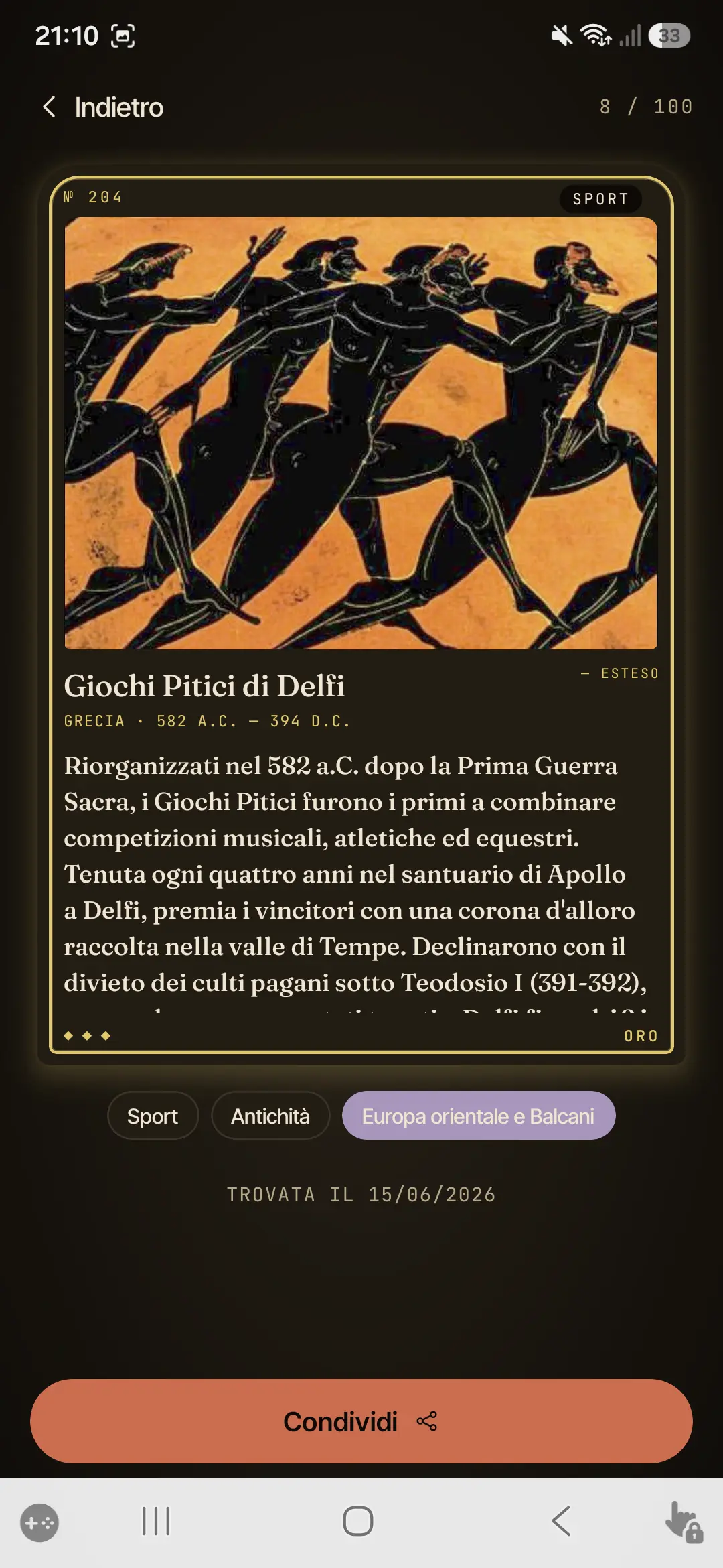 La scheda di una carta in un tema da esposizione