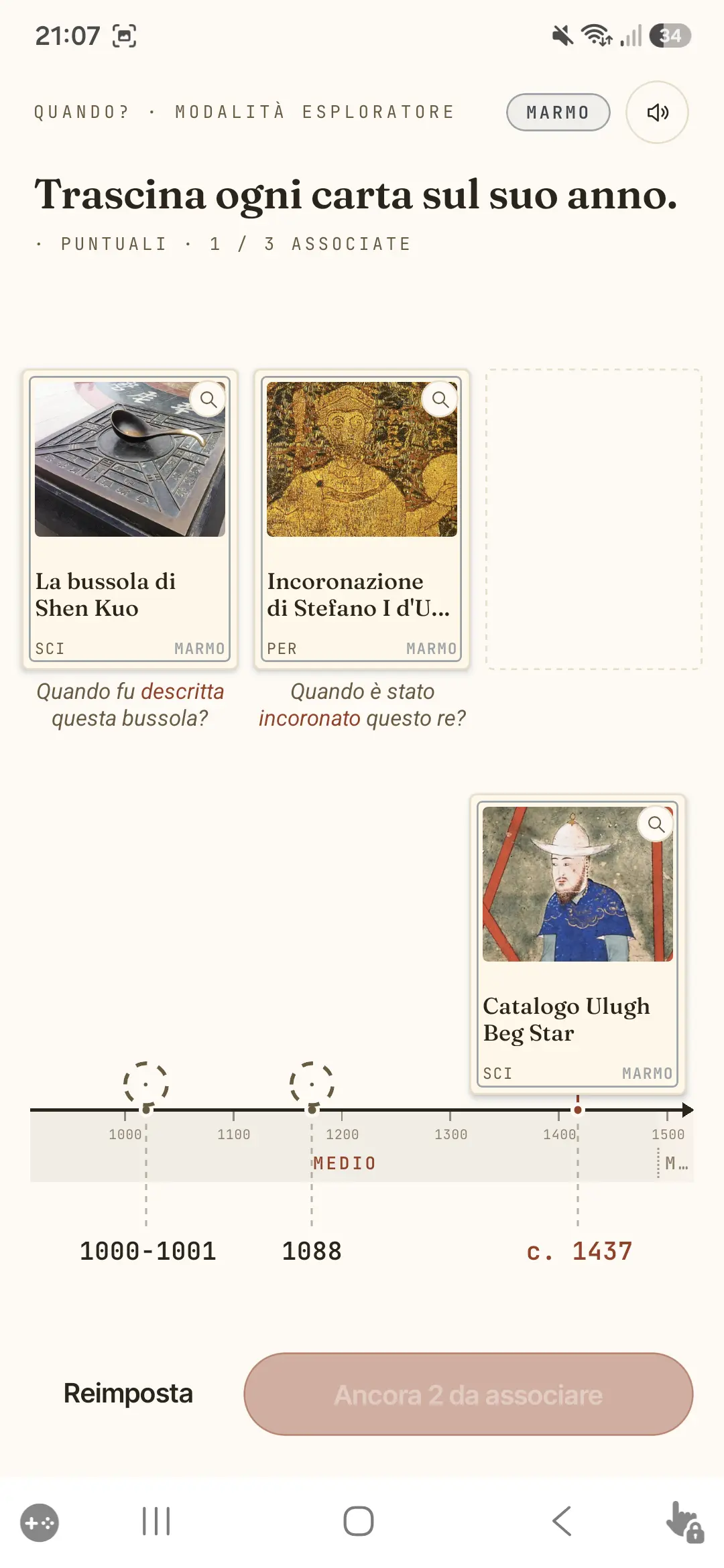 Datare una carta sulla linea del tempo