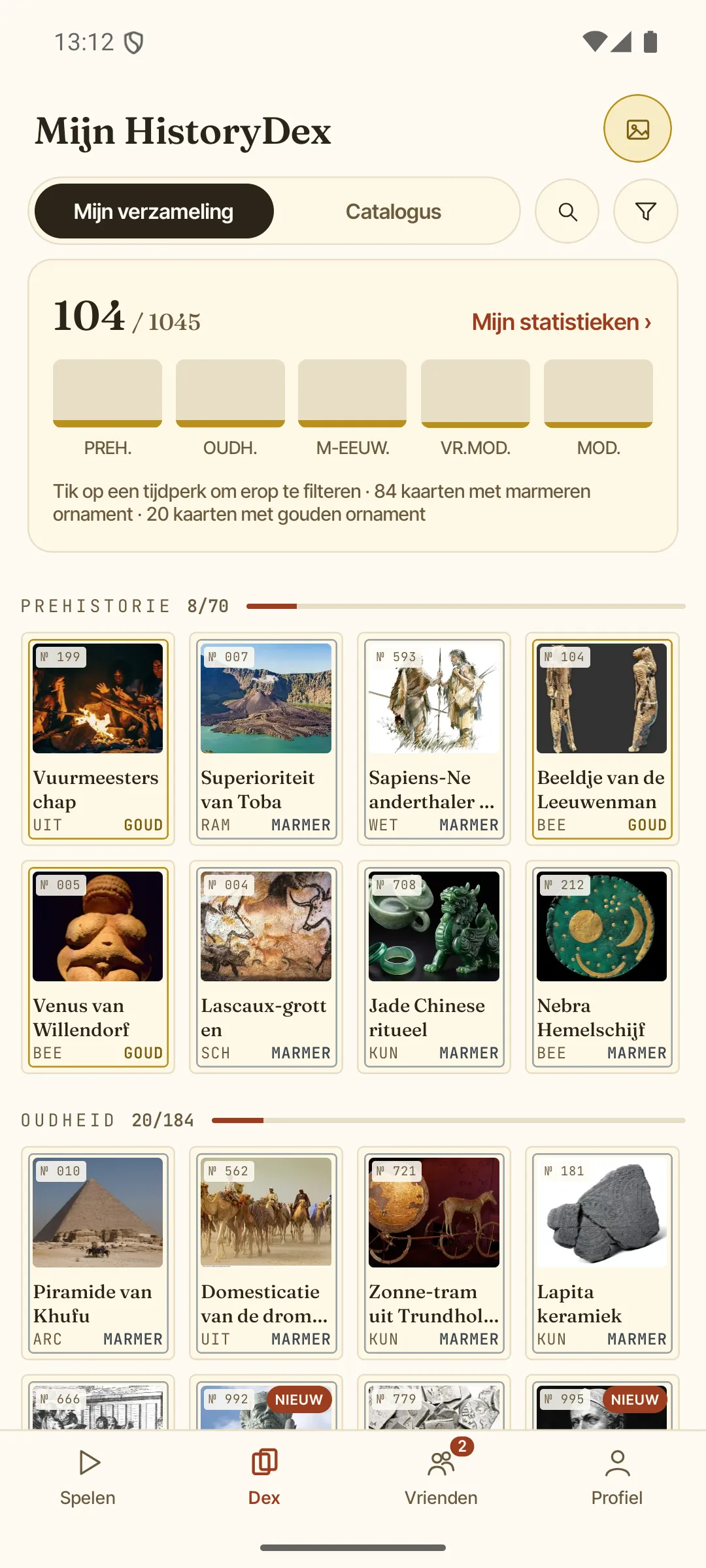 De verzameling — je HistoryDex