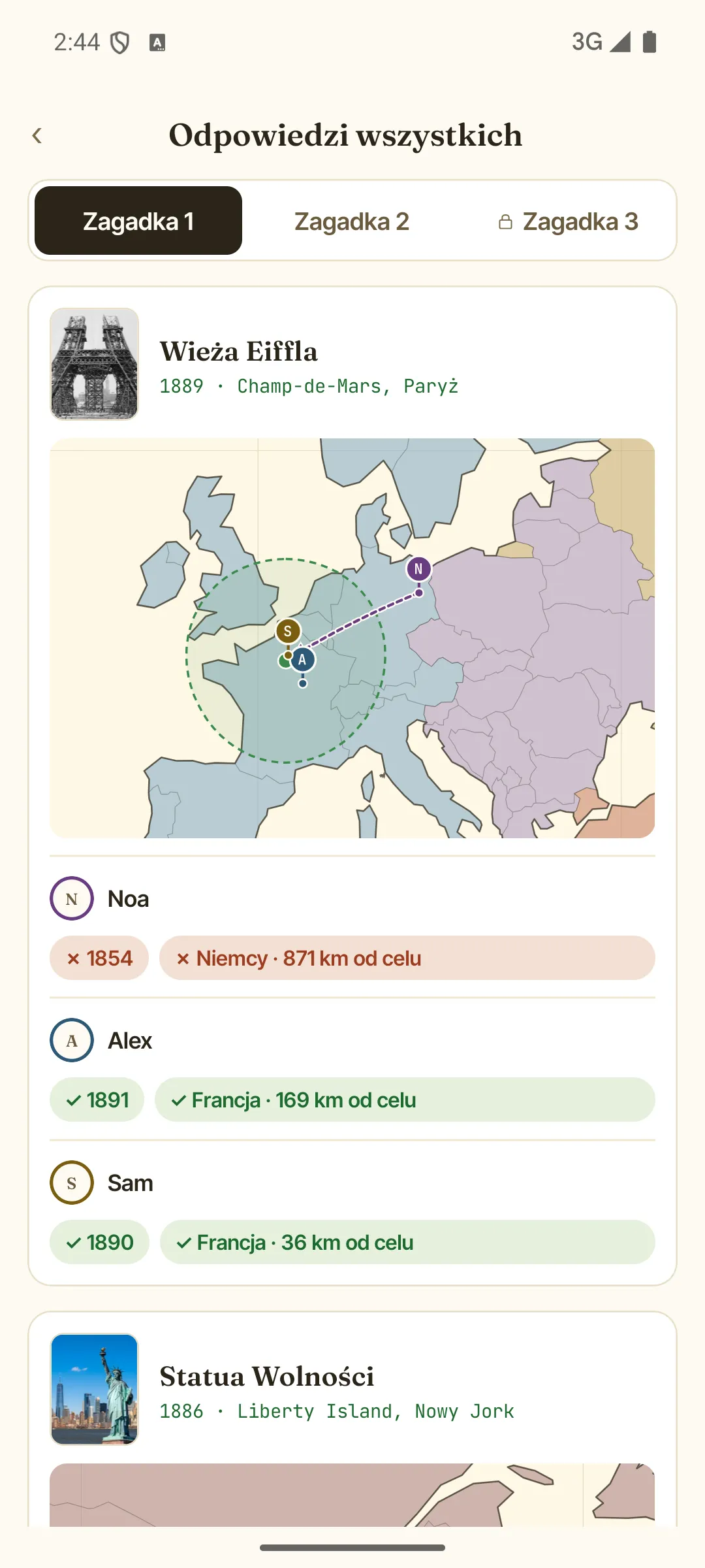 Odpowiedzi wszystkich, karta po karcie, na mapie świata