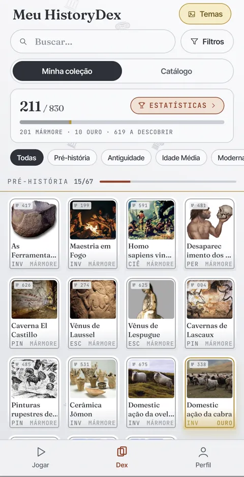 O tema Galeria dos mármores